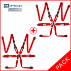 Pack 2 harnais FIA RRS ONE HANS® 6 points rouge