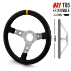 Volant automobile RRS SIMILI CUIR tulipage 65mm 3 branches