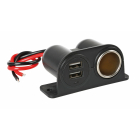 Prise allume cigare + USB double 12/24V