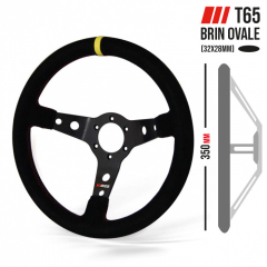 Volant pour voiture rallye RRS MONTE CARLO tulipage 65mm 3 branches