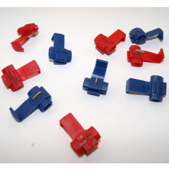 Connecteurs clipsables Rouges 0,5-1,5mm² et Bleus 1,5-2,5mm² (Jeu de 10)