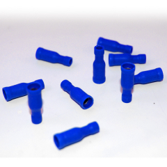 Jeu de 10 Cosses cylindriques femelles Bleues pour câble 1,5-2,5mm²