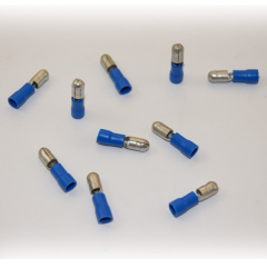 Jeu de 10 Cosses cylindriques mâles Bleus pour câble 1,5-2,5mm²