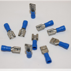 Jeu de 10 Cosses plates femelles Bleues pour câble 1,5-2,5mm²