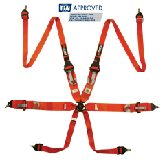 RRS FIA 3" 2" R6 HANS® 2.8kg orange harness - 2023