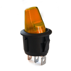 Mini interrupteur à levier lumineux diam 20mm 12V Orange