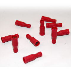 Jeu de 10 Cosses cylindriques femelles Rouges pour câble 0,5-1,5mm²