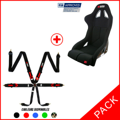 Pack FIA RRS COBRA racing seat + FIA RRS 6 points harness