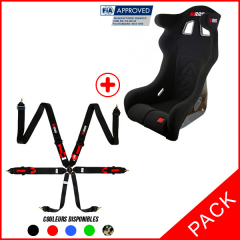 Pack FIA RRS PHANTOM racing seat + FIA RRS 6 points harness