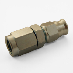 Raccord de maître cylindre femelle droit JIC 3/8 x 24 ( Dash 3 ) concave tournant pour tuyau Teflon T03