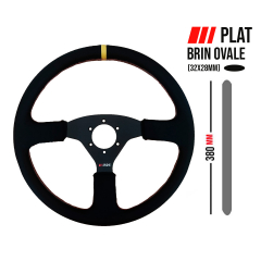 Volant sport automobile RRS OFF ROAD 380 mm plat 3 branches