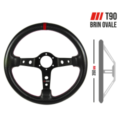 Volant RRS CARBON LOOK - T90 350mm – Rouge