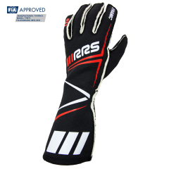 Gants pilote FIA RRS DYNAMIC 3 (coutures externes) Noir / Rouge - FIA 8856-2018