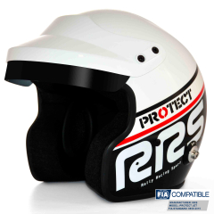 casque jet auto FIA noir et blanc
