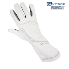 Gants pilote RRS VIRAGE 3 - BLANC logo GRIS - FIA 8856-2018