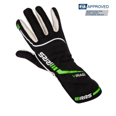Gants pilote RRS VIRAGE 3 - NOIR logo VERT - FIA 8856-2018